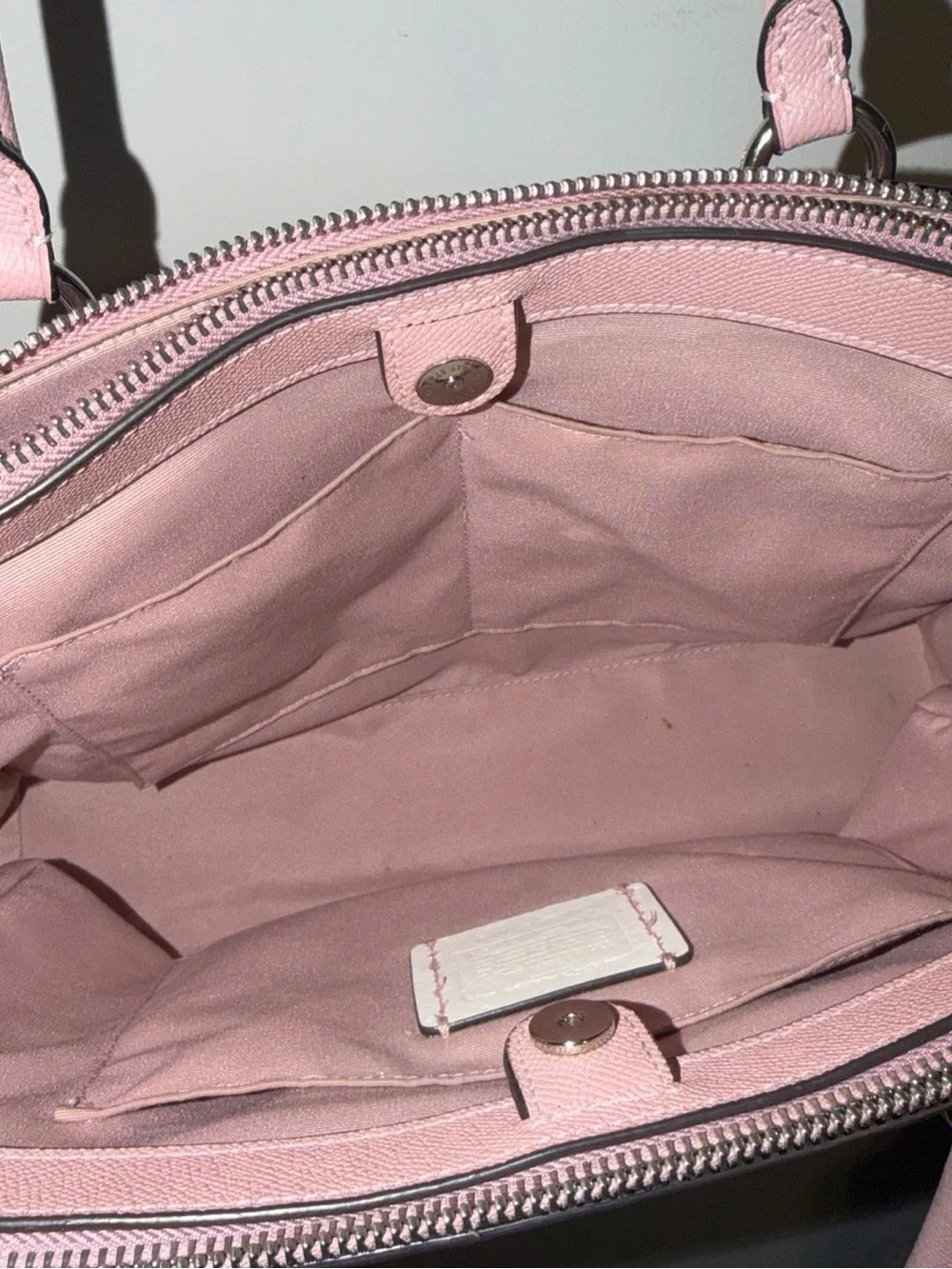 COACH Pink Leather Satchel with Silver Hardware